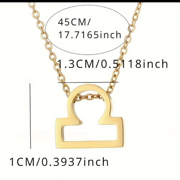 Liberal gold tones horoscopes celestial astrology necklace - Picture 7 of 7